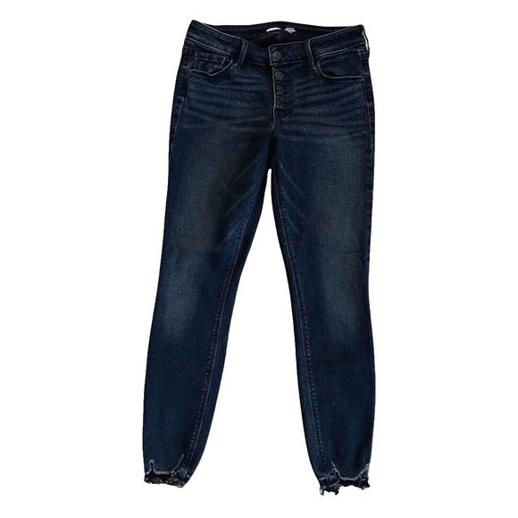 Old Navy Jeans Womens 2 Blue Rockstar Super‎ Skinny Fading Whiskering Casual - Picture 1 of 7